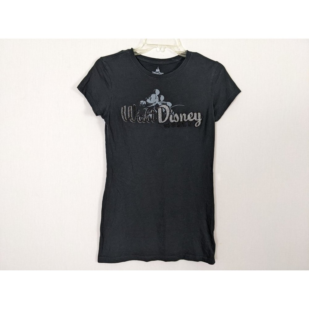 Walt Disney Parts cap sleeved beaded Walt Disney World black Tshirt size S
